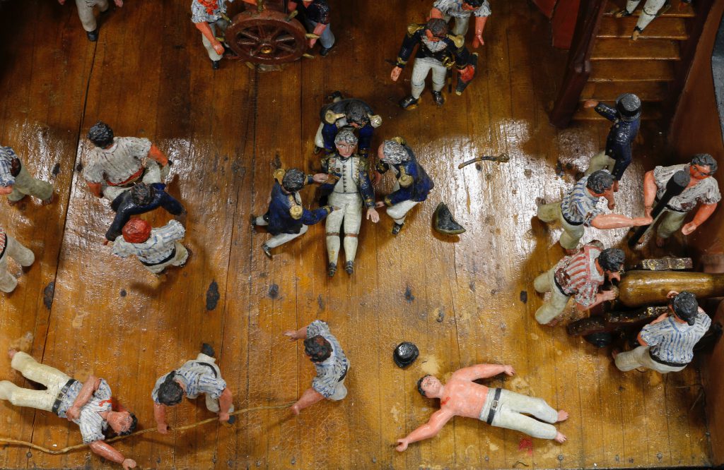 Lord Nelson knocked over on a boat image