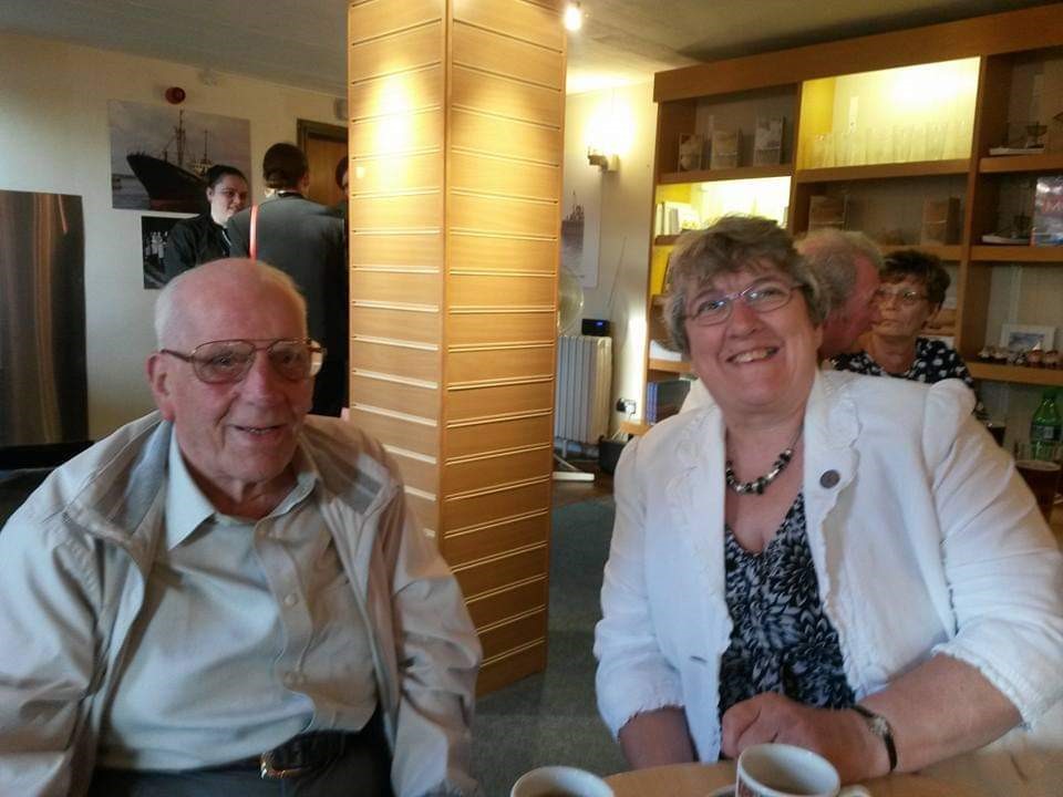 Gill Ross with Jim Sheader, a former skipper
