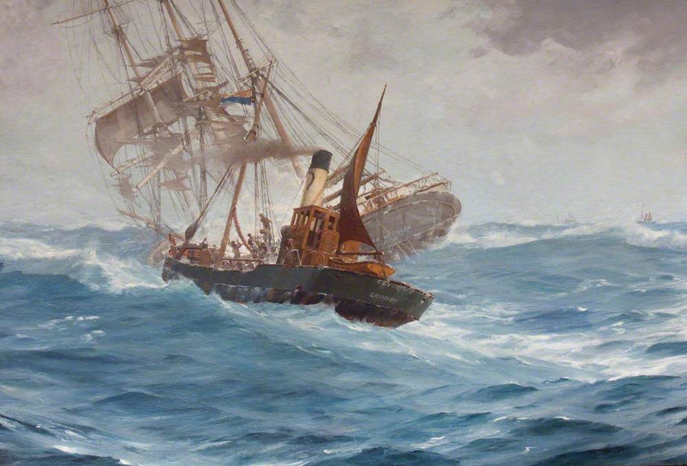 A painting of the Clyde GY317 rescuing the Anna Mathilda